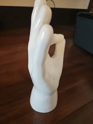 Portagioie mano ceramica bianca