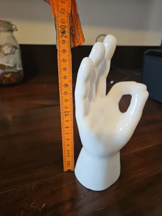 Portagioie mano ceramica bianca