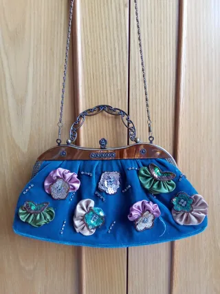 BOLSO FIESTA TERCIOPELO/ PEDRERÍA ESTILO ROCOCÓ