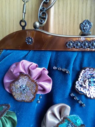 BOLSO FIESTA TERCIOPELO/ PEDRERÍA ESTILO ROCOCÓ