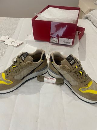 Tenis Valentino Garavani Beige/Amarillo,