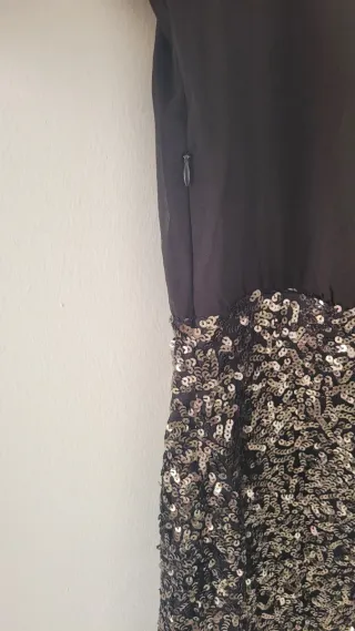 Vestido Sfera Negro y Dorado Fiesta