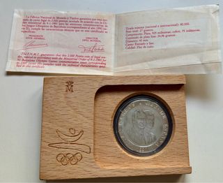 Moneda PLATA 2000 Pts 1990 Barca de Tamusiens