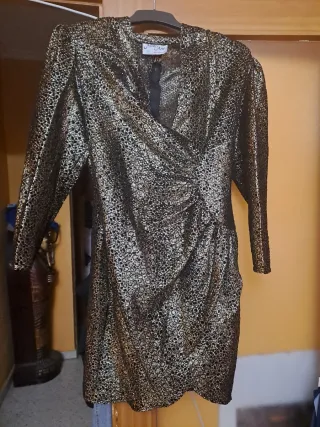 Vestido fiesta Miss Joy negro y dorado T.M