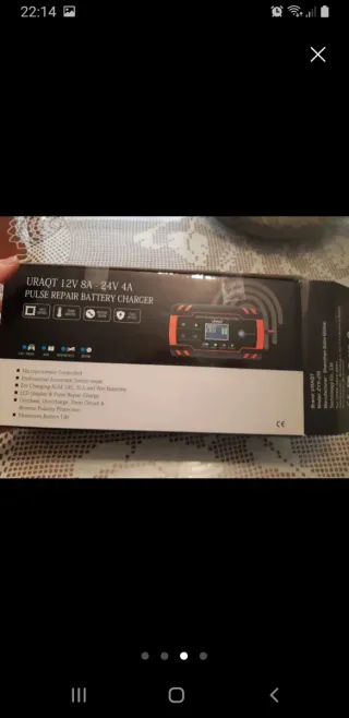 Cargador Batería Coche URAQT 8A 12V/24V
