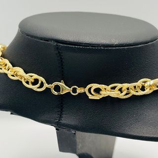 GARGANTILLA ABALORIOS PERA UVAS Y CEREZAS 18K