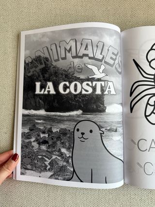Escribe y colorea: Animales del agua