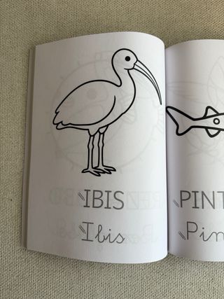 Escribe y colorea: Animales del agua