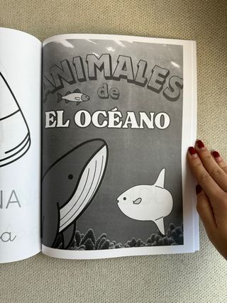 Escribe y colorea: Animales del agua