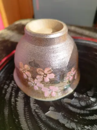 2 Cuencos Japoneses y Reposa Palillos Cerámica