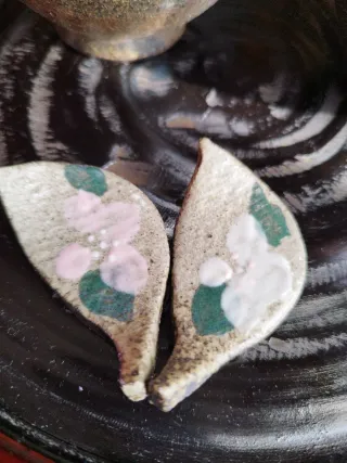 2 Cuencos Japoneses y Reposa Palillos Cerámica