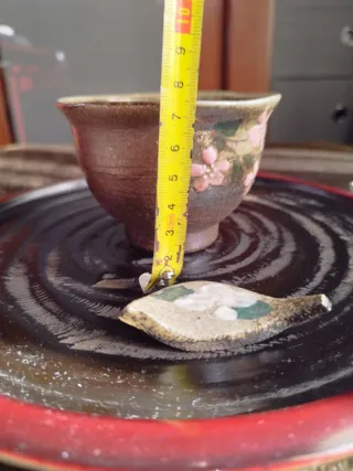 2 Cuencos Japoneses y Reposa Palillos Cerámica