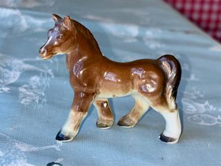 Familia Caballos Porcelana Japonesa Vintage