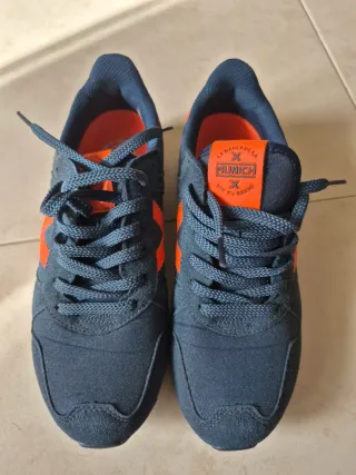 Zapatillas Munich niño azul y naranja