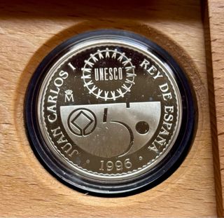 Moneda PLATA 2000 Pts 1996 MÉRIDA Estuche + Certif