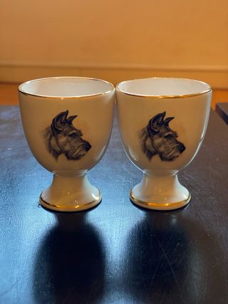 Conjunto 2 taças de ovo em porcelana – motivo cão