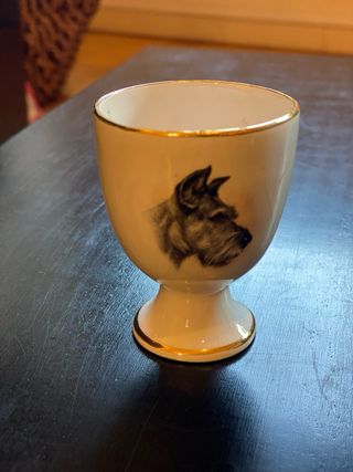 Conjunto 2 taças de ovo em porcelana – motivo cão