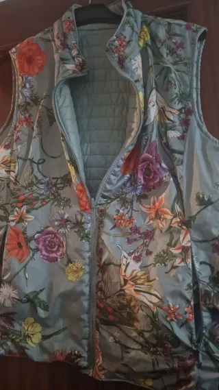 Chaleco floral reversible talla l