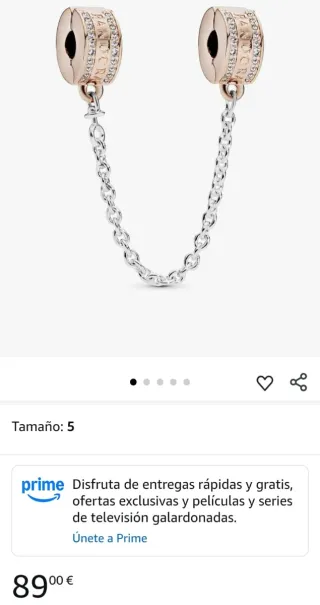 Cadena seguridad Pandora con circonitas.