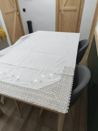 Sábana y funda de almohada con encaje hecho a mano