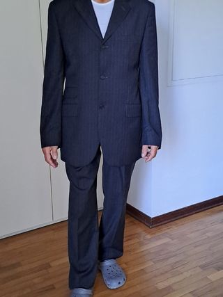 Completo uomo classico tg.52 pura lana vergine