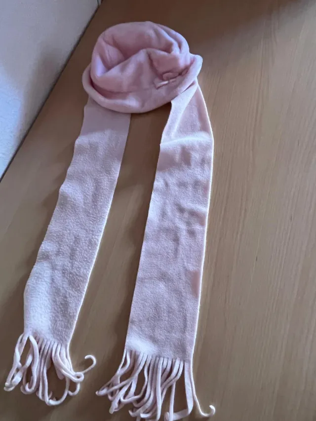 Abrigo y gorrito rosa niña