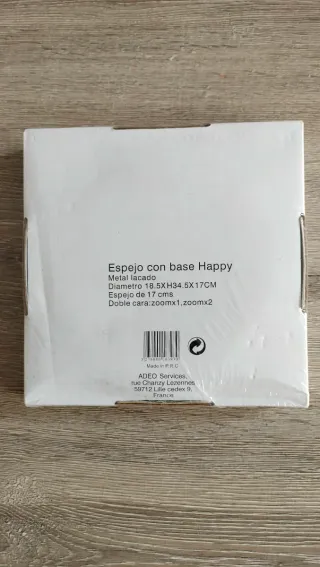 Espejo de baño con aumento verde y plateado