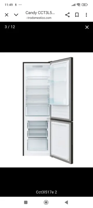 Frigorífico Candy CCT3L5E Negro