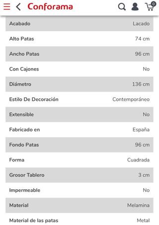 Mesa Comedor Roble Negro Cuadrada