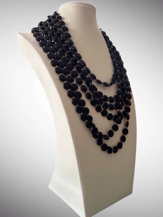 Collana donna multistrato perle nere