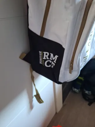 Mochila Real Madrid Original Blanca y Dorada