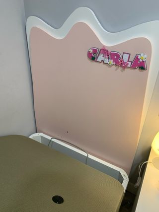 Cabecero infantil 90cm rosa y blanco