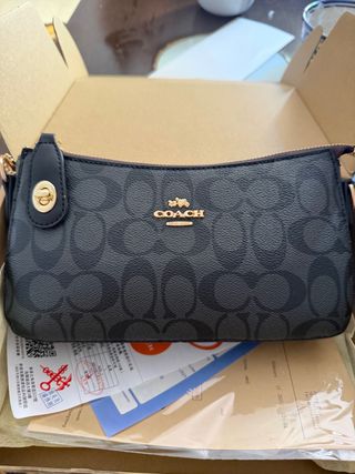 Bolso Coach Negro/Gris Cuero