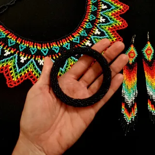 Conjunto Artesanía Collar, Pendientes y Pulsera