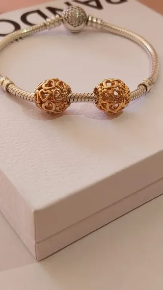 Lote 2 charm Pandora Corazones.