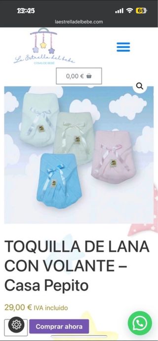 Toquilla bebé beige con lazo