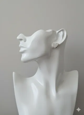 Pendientes Guess Corazón Brillantes Plata