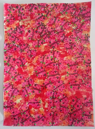 Arte original abstracto rosa