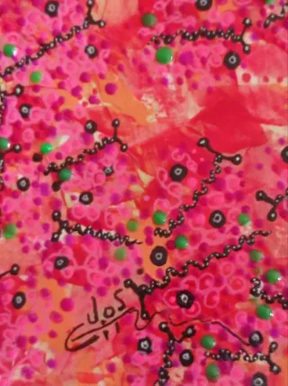 Arte original abstracto rosa