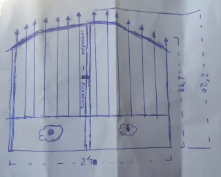 Puerta verja de hierro forjado