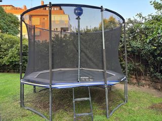 Cama elástica con red de seguridad octogonal