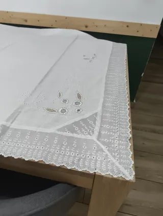 Sábana y funda de almohada con encaje hecho a mano