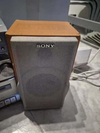 Minicadena Sony Plata y Madera