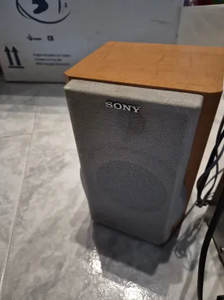 Minicadena Sony Plata y Madera