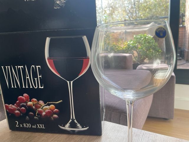 Cristal de Bohemia. Copa de Vino XXL 820 ml. x2