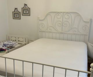Cama de forja Ikea blanca SIN COLCHÓN