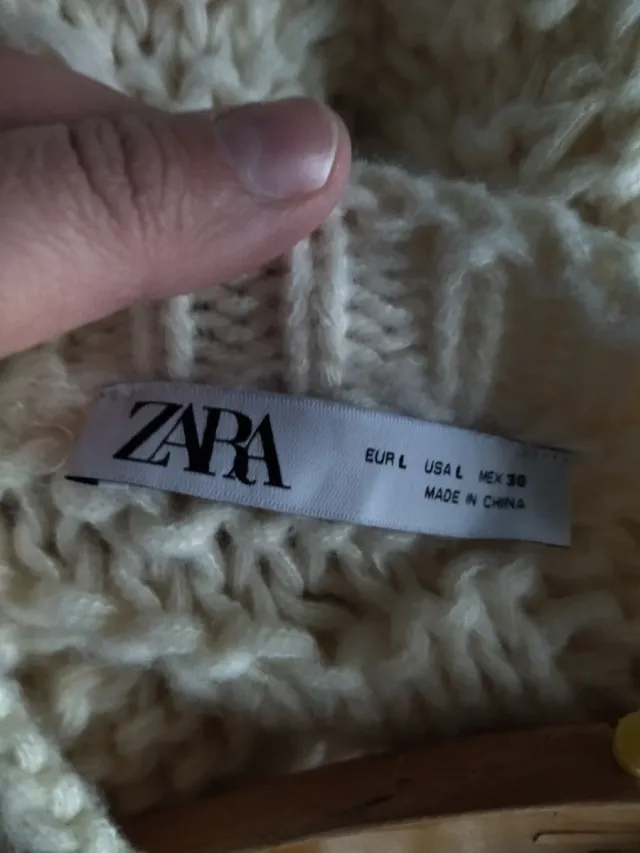 Zara Maglione Bianco Taglia L
