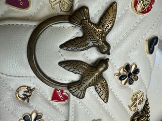 Borsa Pinko Love in pelle bianca