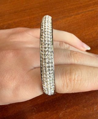 BRACCIALE RIGIDO IN ACCIAIO E CRISTALLI “STROILI”