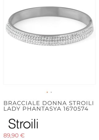 BRACCIALE RIGIDO IN ACCIAIO E CRISTALLI “STROILI”